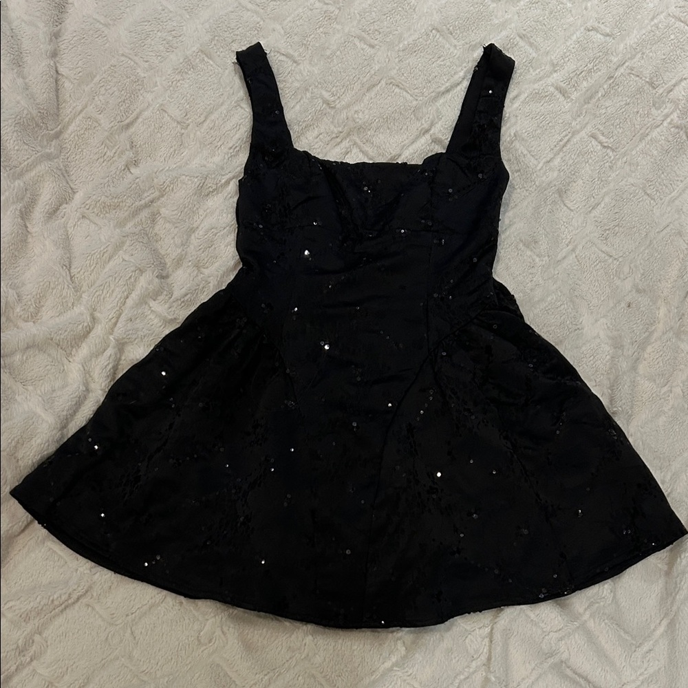 Windsor Black Mini Dress with Sequin Details